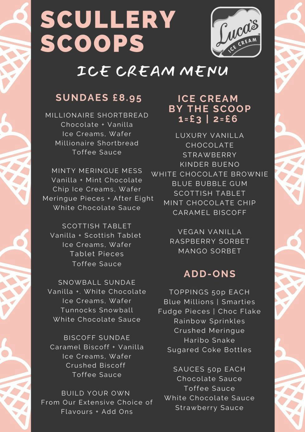 Sundae Menu SUNDAE MENU | Newmachar Hotel